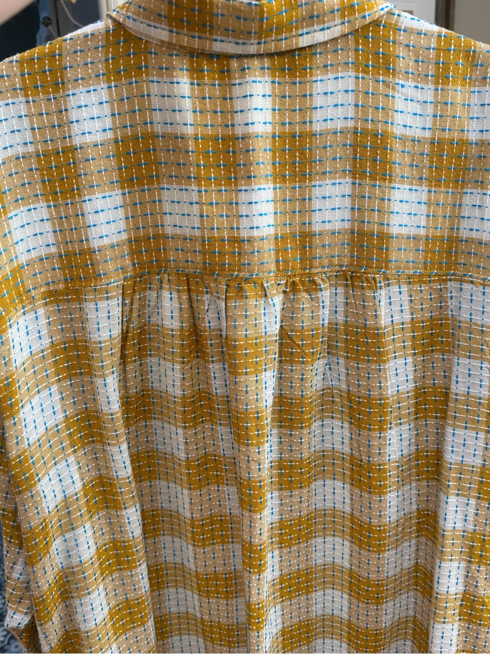 Pilcro Mustard Plaid Button-Up Shirt - Picture 11 of 11
